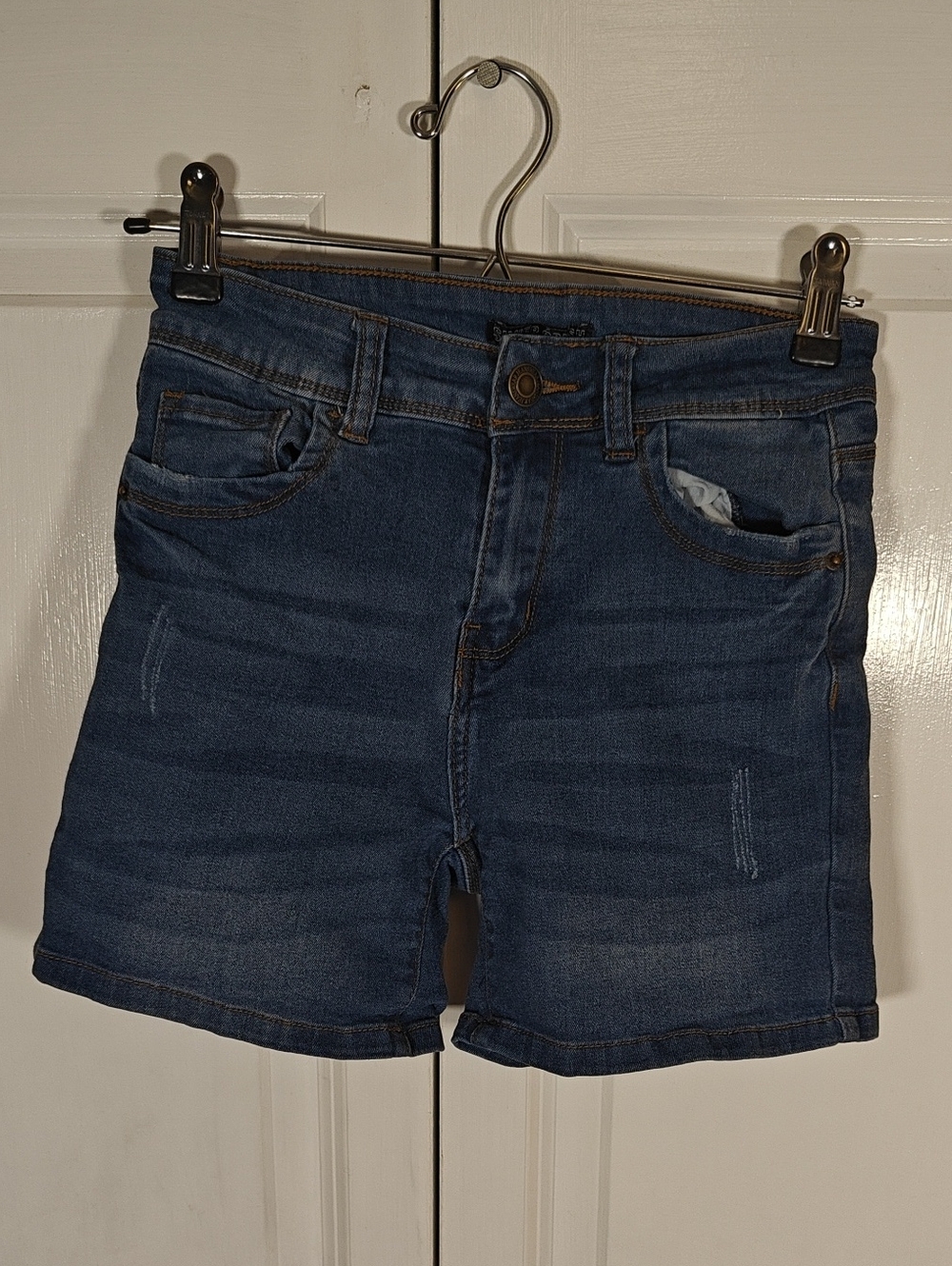 Silver Crush Womens Blue Distressed Stretch Denim Jean Shorts Size 1 (24 Waist)